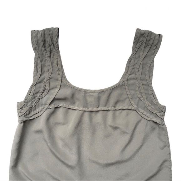 Banana Republic XS pure silk sleeveless grey cami top camisole braided straps​ - Picture 10 of 11